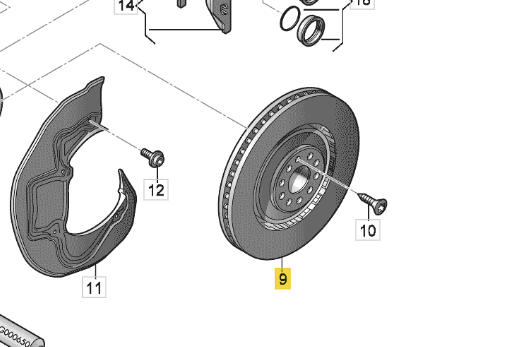 Original Audi Bremseskive for 4H0615301AN