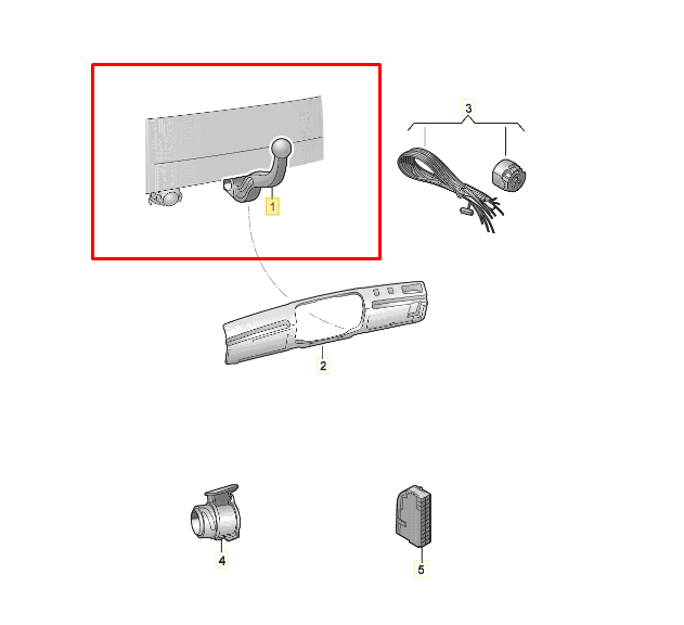 Originalt svingbart anhænger Audi Q7 4M0092157C